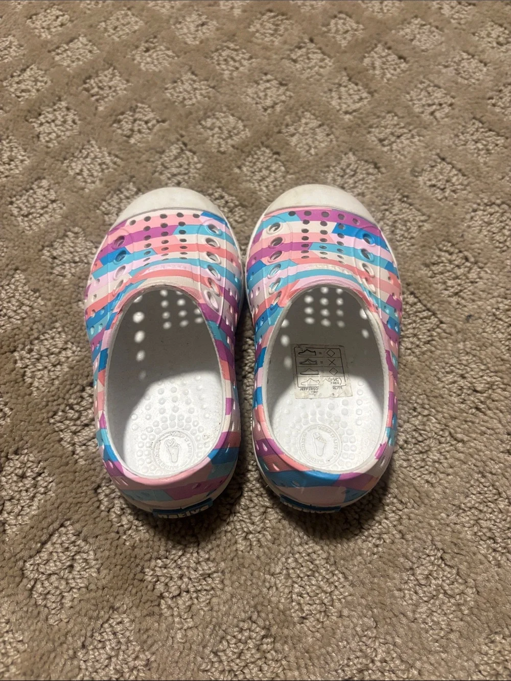 Native Kids Jefferson Water Shoes in Pink, Blue, Purple Stripe